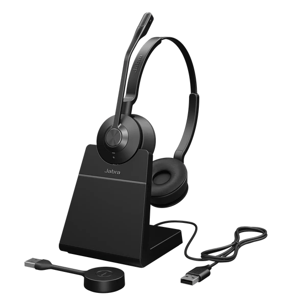 Jabra Engage 55 Stereo UC USB-A Wireless Headset With Charging Stand, Black 4 Jabra Engage 55 Stereo UC USB-A Wireless Headset With Charging Stand, Black - Image 2