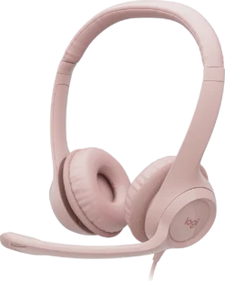 Logitech H390 Stereo USB-A Wired Headset, Rose