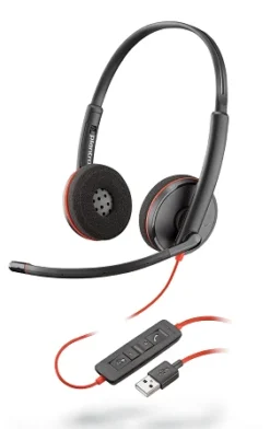 POLY Blackwire 3320 Stereo USB-A Wired UC Headset, Black