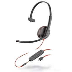 POLY Blackwire C3215 Mono USB-C 3.5mm Wired Headset, Black
