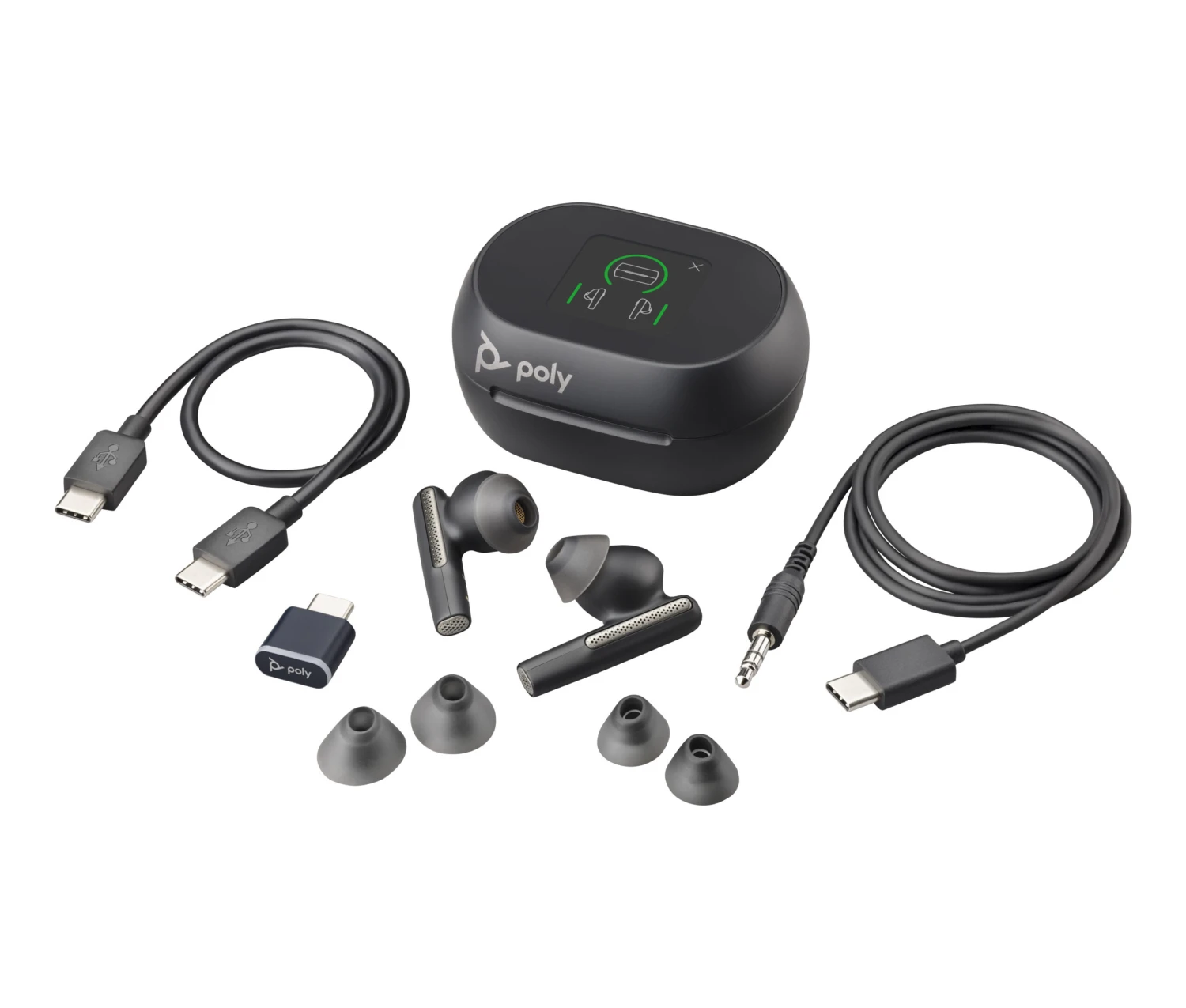 POLY Voyager Free 60+ Wireless USB-C Earbuds, Black, Touchscreen Charge Case 6 POLY Voyager Free 60+ Wireless USB-C Earbuds, Black, Touchscreen Charge Case - Image 4