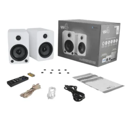 Kanto Living YU4 2-Way Powered Bookshelf Speakers - Matte White (YU4MW) -A-POWER Sales 59322377 5746420929