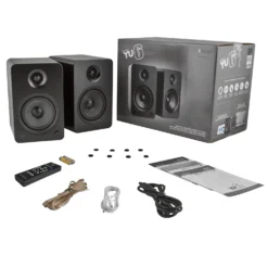 Kanto Living YU6 2-Way Powered Bookshelf Speakers - Matte Black (YU6MB) -A-POWER Sales 59322388 8032710817