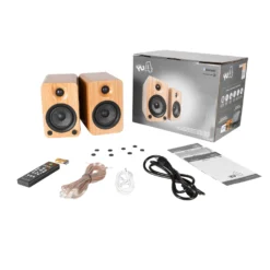 Kanto Living YU4 2-Way Powered Bookshelf Speakers - Bamboo (YU4BAMBOO) -A-POWER Sales 59322447 6426028003