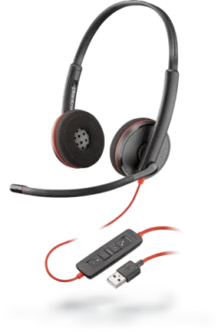POLY Blackwire C3220 Stereo USB-A Wired Headset, Black