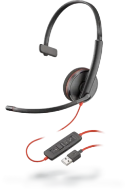 POLY Blackwire C3210 Mono USB-A Wired Headset, Black