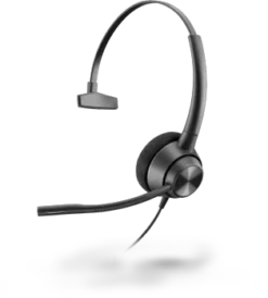 POLY EncorePro 310 Mono QD Wired Headset, Black