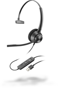 POLY EncorePro 310 Mono USB-A Wired Headset, Black