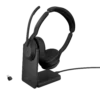 Jabra Evolve2 55 USB-C Stereo Wireless MS Headset With Charging Stand, Black -A-POWER Sales 7a7706549a9cb5848de3fd27d920e404