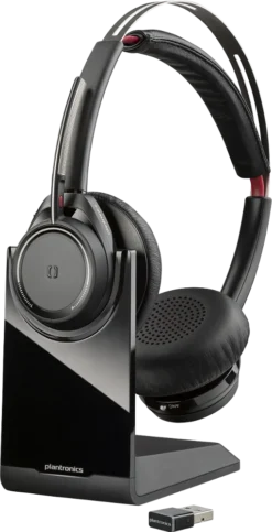 POLY Voyager Focus UC B825 Stereo USB-A Wireless Headset W/ Charge Stand, Black