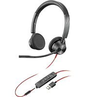POLY Blackwire 3315 Stereo USB-C Wired MS Headset, Black
