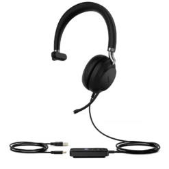 Yealink UH38 Teams Mono USB-A Wired Headset W/o Battery, Black