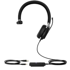 Yealink UH38 Teams Mono USB-A Wired Headset W/o Battery, Black -A-POWER Sales 96616902 3170022248