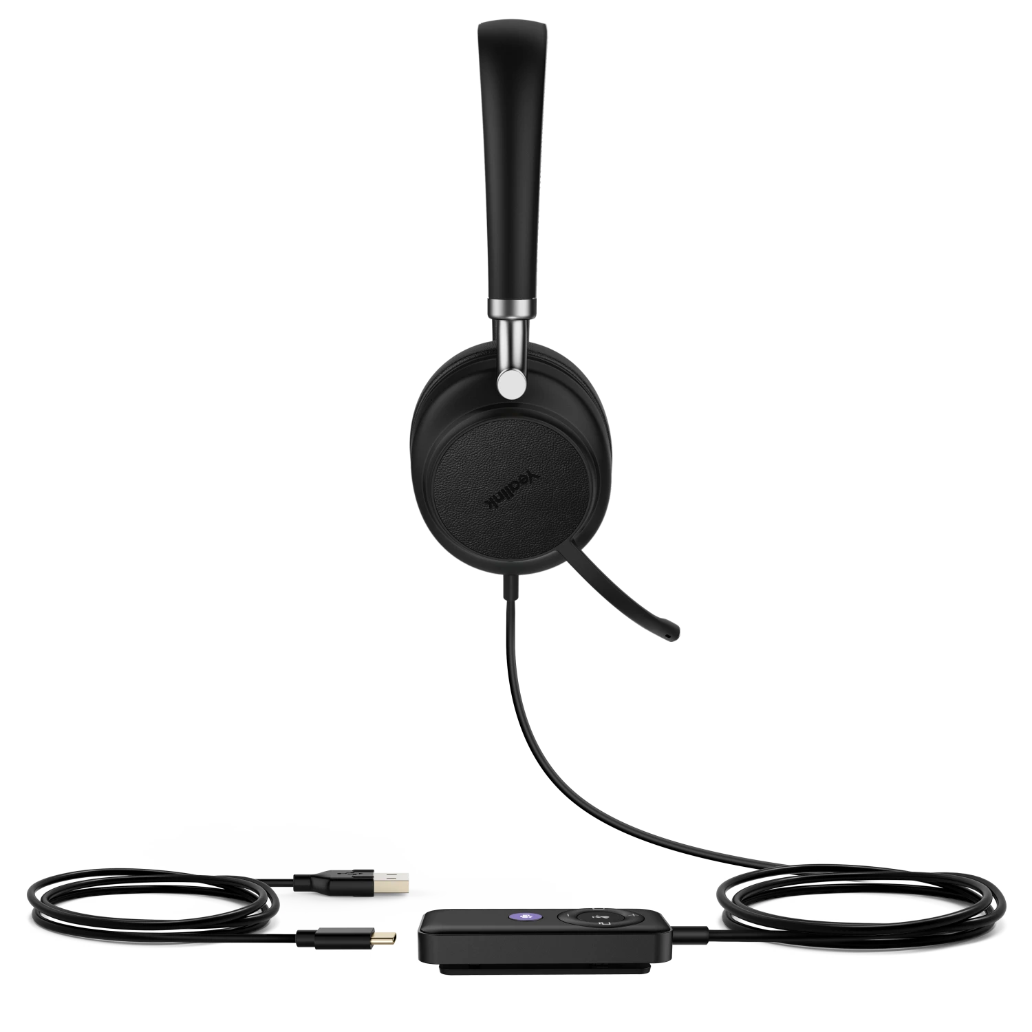 Yealink UH38 Teams Stereo USB-A Wired Headset, Black 7 Yealink UH38 Teams Stereo USB-A Wired Headset, Black - Image 5