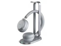 Yealink BH76 Teams Stereo USB-A Wireless Headset W/ Charging Stand, Light Gray