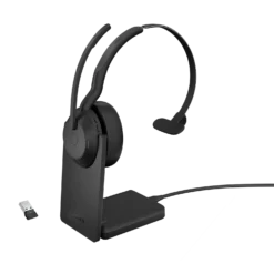 Jabra Evolve2 55 USB-A Mono Wireless UC Headset With Charging Stand, Black