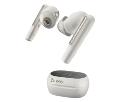 POLY Voyager Free 60+ Wireless USB-C Earbuds, White, Touchscreen Charge Case