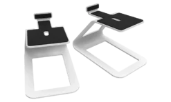 Kanto SE4 Elevated Desktop Speaker Stands For Midsize Speakers, White, Pair